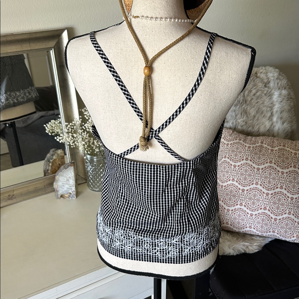 Vintage Black and White Gingham Tank Top - Picture 6 of 15